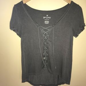 AMERICAN EAGLE SOFT & SEXY LACE UP TOP